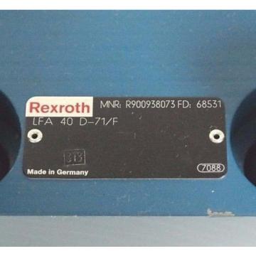 NEW REXROTH R900938073 CARTRIDGE VALVE LFA 40 D-71/F FD: 68531 W/ BOLTS