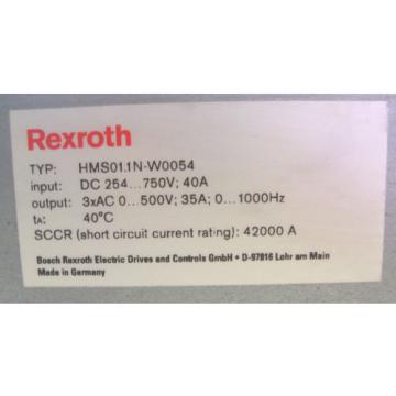 REXROTH  SERVO DRIVE  HMS01.1N-W0054  HMS01.1N-W0054-A-07-NNNN  60 Day Warranty!