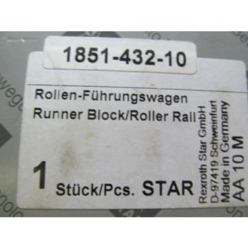 New Rexroth Star 1851-432-10 D-97419 Runner Block Roller Rail Free Shipping