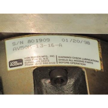 VON RUDEN HYDRAULIC MOTOR No. AV50K1316A Pump