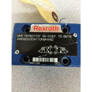 NEW REXROTH R978017737 HYDRAULIC DIRECTIONAL CONTROL VALVE 4WE6E62/EW110N9K4/62