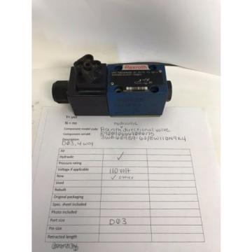 Rexroth hydraulic directional valve 3WE6E9B9- 62/ EW110N9K4