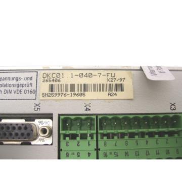 INDRAMAT REXROTH  AC-SERVO  DKC01.1-040-7-FW  DKC1.1-040-7-FW   60 Day Warranty!