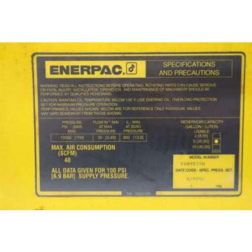 ENERPAC PAM9820N 10000PSI 5GAL AIR POWERED HYDRAULIC D530893 Pump