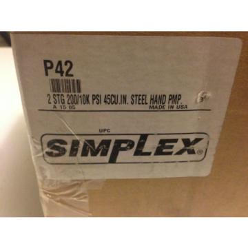 Simplex P42 Steel Compact Hand 45 cu in Oil Reservoir Capacity, 10000 PSI Pump