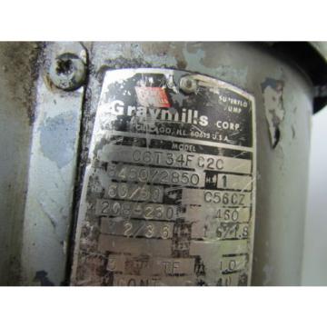 Graymills C6T34FC2C Coolant 1HP 208/230 3Ph 3400RPM 1&#034;NPT Mounting Bracket Pump