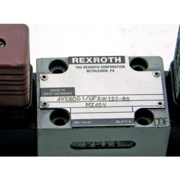 NEW REXROTH 4WE6D51/0FAW120-60 NZ45V HYDRAULIC VALVE 4WE6D51/0FAW120-60NZ45V