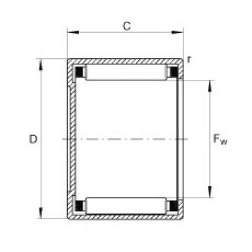 Drawn cup needle roller bearings with closed end - BCE107-1/2