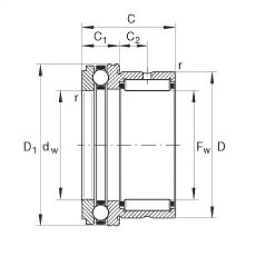 Needle roller/axial ball bearings - NKX12-XL