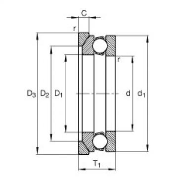 Axial deep groove ball bearings - 53202 + U202