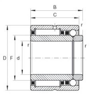 Needle roller/angular contact ball bearings - NKIB5901-XL