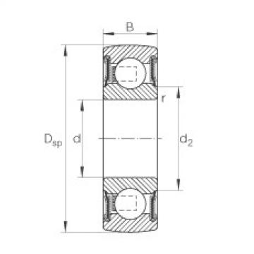 Self-aligning deep groove ball bearings - 208-XL-NPP-B