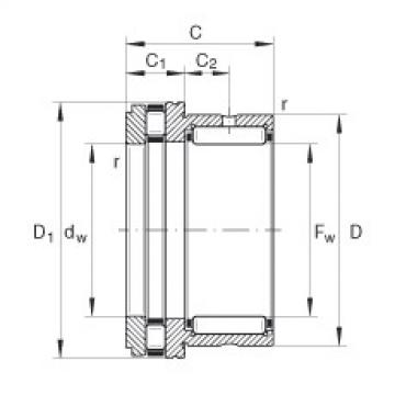 Needle roller/axial cylindrical roller bearings - NKXR15-XL