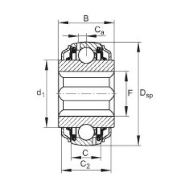 Self-aligning deep groove ball bearings - GVKE16-205-KRR-B-2C-AS2/V-AH01