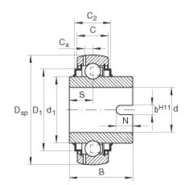 Radial insert ball bearings - GLE60-XL-KRR-B