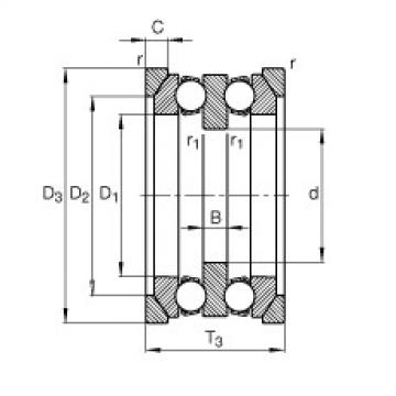 Axial deep groove ball bearings - 54208 + U208