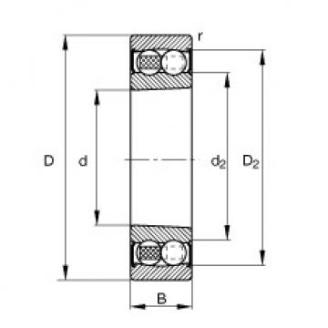Self-aligning ball bearings - 2212-K-2RS-TVH-C3