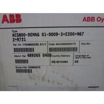 T3119 ABB ACS800-DEMAG 01-0009-3+E200+N672+R721