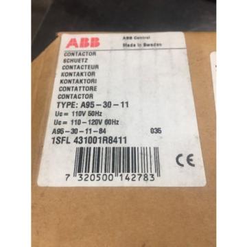 ABB Contactor A95-30 with Contact Block CAL5-11, 120V Coil