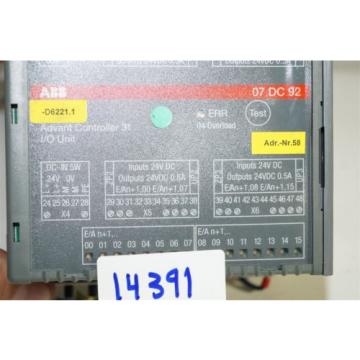 ABB Advant Controller 07DC92 GJR5252200R0101 07DC92D 0050 0067