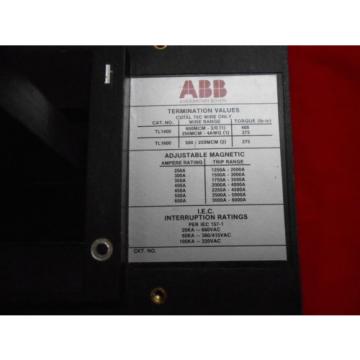 ABB LHB63600S  600AMP 600VAC 3-POLE MAGNETIC ADJ. TRIP  CIRCUIT BREAKER