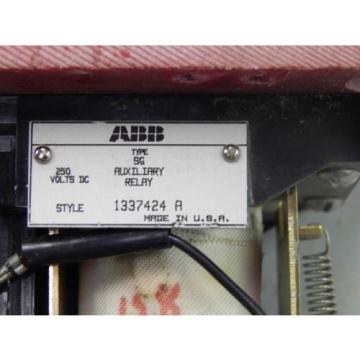 #660 ABB 1337424 A Auxiliary Relay 250Vdc Type SG