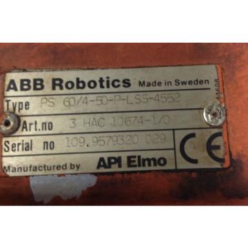 ABB ELMO SERVO MOTOR 3 HAC 10674-1/0 PS60/4-50-P-LSS-4552