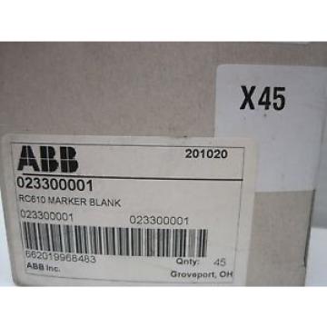 BOX OF 45 NEW SEALED ABB 023300001 BLANK MARKERS