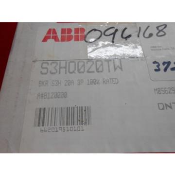 ABB Sace Isomax S Circuit Breaker S3HQ020TW 20A 3P NIB