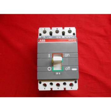 ABB Sace Isomax S Circuit Breaker S3HQ020TW 20A 3P NIB