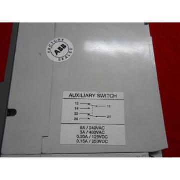 ABB S4H100BW CIRCUIT BREAKER 100AMP, 3-POLE, 600VAC W/ AUX SWITCH AND SHUNT TRIP