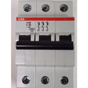 ABB  S203-C40  Circuit Breaker Thermal Mag, 3 Pole, 40A