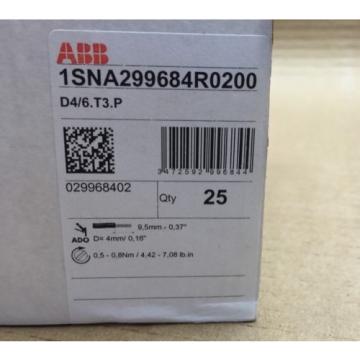 ABB 1SNA299684R0200 D4/6.T3.P Terminal Blocks Entrelec - Box of 25