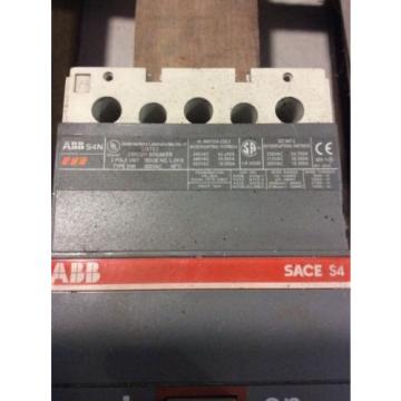 ABB S4N Circuit Breaker 100 Amp 600 Volt 3 Pole SACE PR211 Trip Unit  Shunt Trip