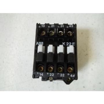 ABB K22E CONTACTOR 120V *USED*