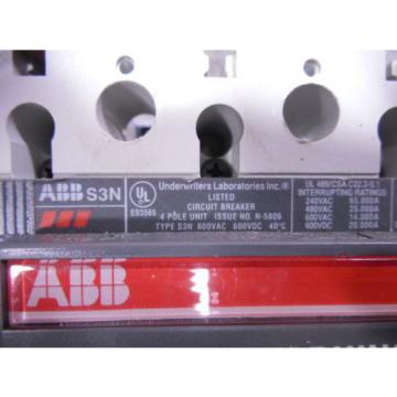 USED ABB S3N SACE S3 Circuit Breaker 150 Amps 600VAC 4 Pole