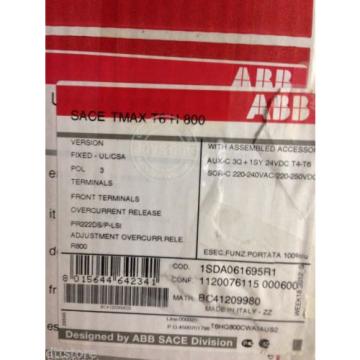 ABB Circuit Breaker SACE TMAX T6  H 800 Cat# T6HQ800CWA3AUS2 - 800 Amp 3 Pole