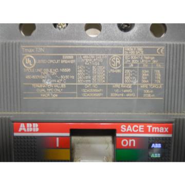 USED ABB 1SDA053694R1 Tmax T3N Circuit Breaker 150 Amps 600VAC