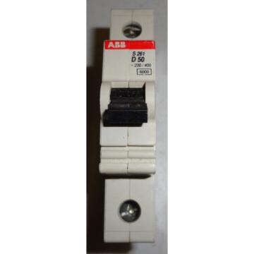 ABB S261 D50 1 Pole Circuit Breaker 50 Amp 277 Volt DIN Mount