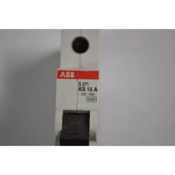 ABB S271-KS15A Circuit Breaker 1-Pole 15A 230/400VAC  USED