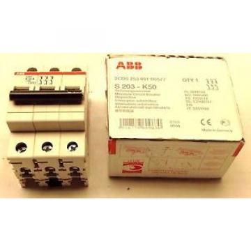 ABB S203-K50 3 POLE 50 AMP MINI CIRCUIT BREAKER new boxed