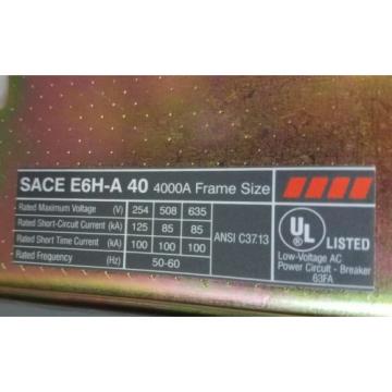 ABB SACE EMAX E6 4000 AMP E6H-A 40 PR111/P-A CIRCUIT BREAKER