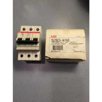 NEW ABB S283-K40 MINIATURE CIRCUIT BREAKER, 3 POLE, 40 Amp, NIB 480 VAC