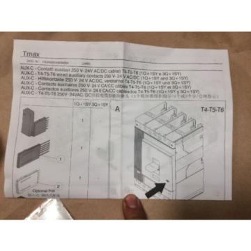 KT5AS ABB Auxiliary Switch Auxiliary C 1Q 1SY 250VAC/DC T4-T6