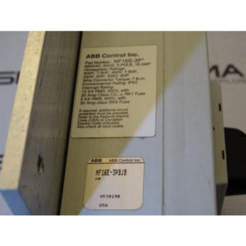 ABB Control Inc NF16E-3PBJB Motor Switch 600VAC, 3-Pole, 16A, 7.5HP