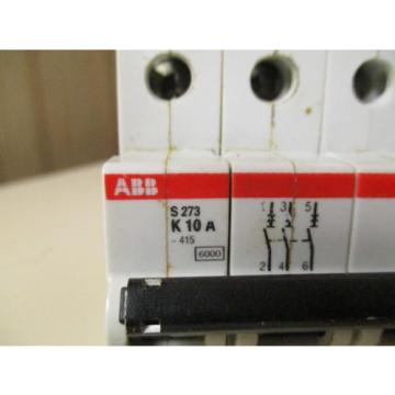 ABB CIRCUIT BREAKER S273-K10A S273K10A 10 AMP A 10A 3 POLE 3P