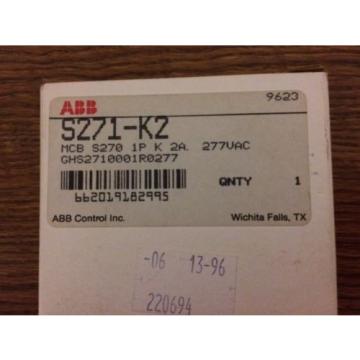 ABB S271 K1.6A, S271K1.6A 1.6 AMP SINGLE POLE CIRCUIT BREAKER