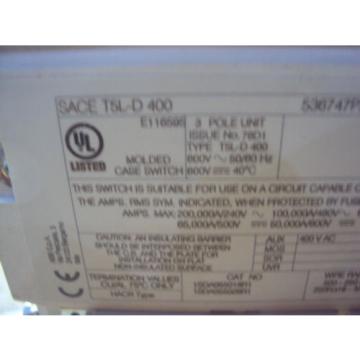 ABB SACE T5L-D 400 600V 50/60HZ 3 POLE  USED