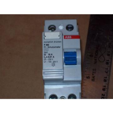 NIB ABB ASEA BROWN BOVERI  F362-16/0.01  16A 2P DIN MOUNT CIRCUIT BREAKER  N812