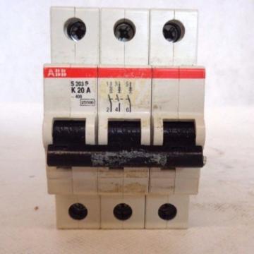 ABB S203P-K20A  3POLE 20 AMP CIRCUIT BREAKER